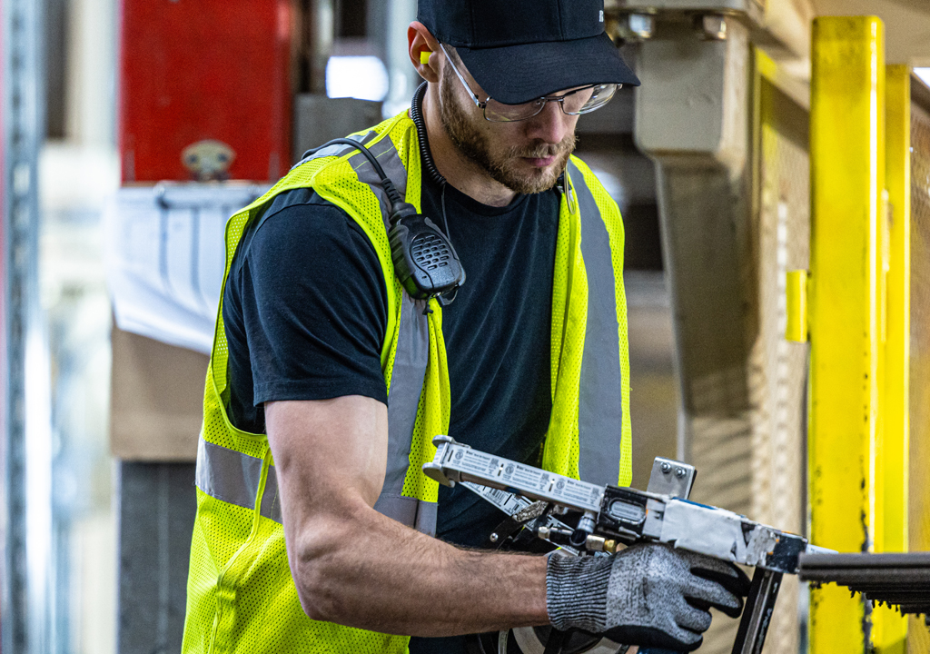 Man using an impact tool