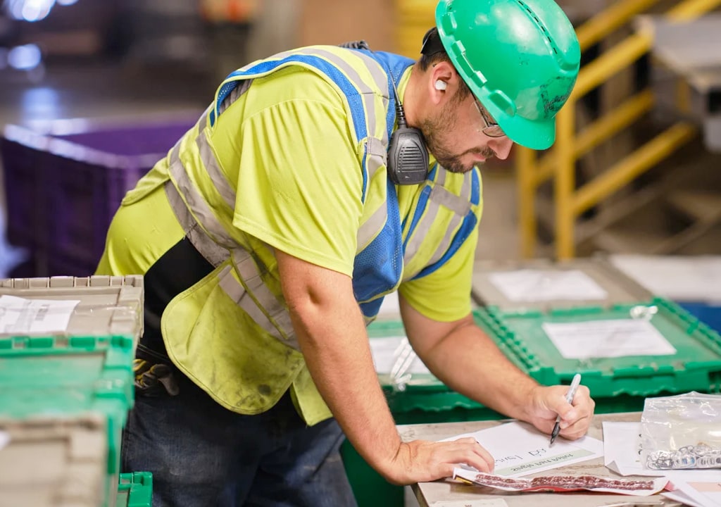 Person working on diagram