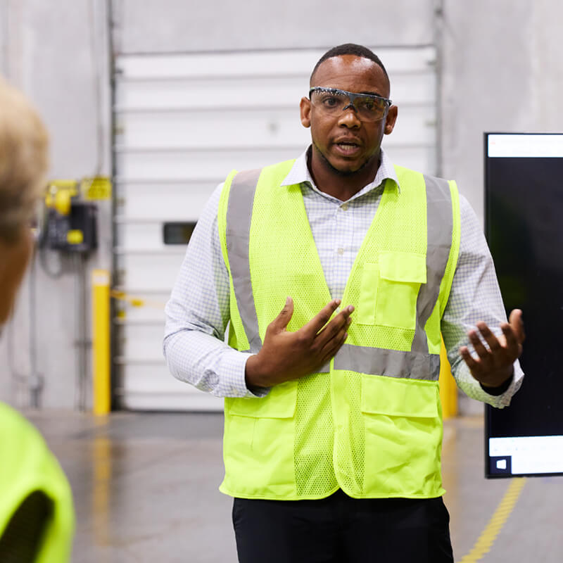 trex employee giving a presentation